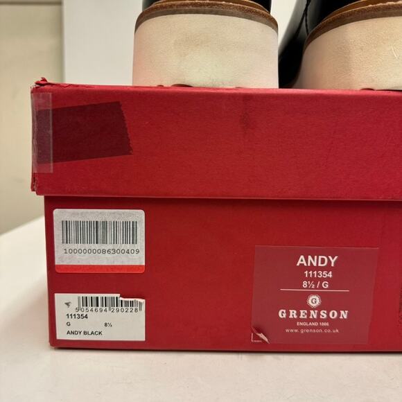 NIB Grenson Andy Monkey Boots Lace to Toe Black Pull Up Leather UK 8.5 / US 9.5